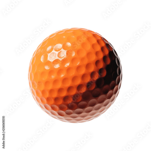 A Orange golf ball on a transparent background png isolated