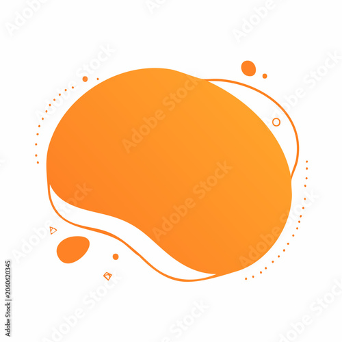 Abstract Orange Blob Shape with Gradient and Dots