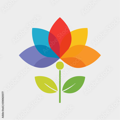 Colorful Abstract Flower Logo Design