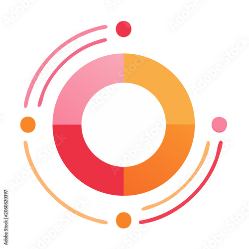 Colorful circular diagram with transparent background