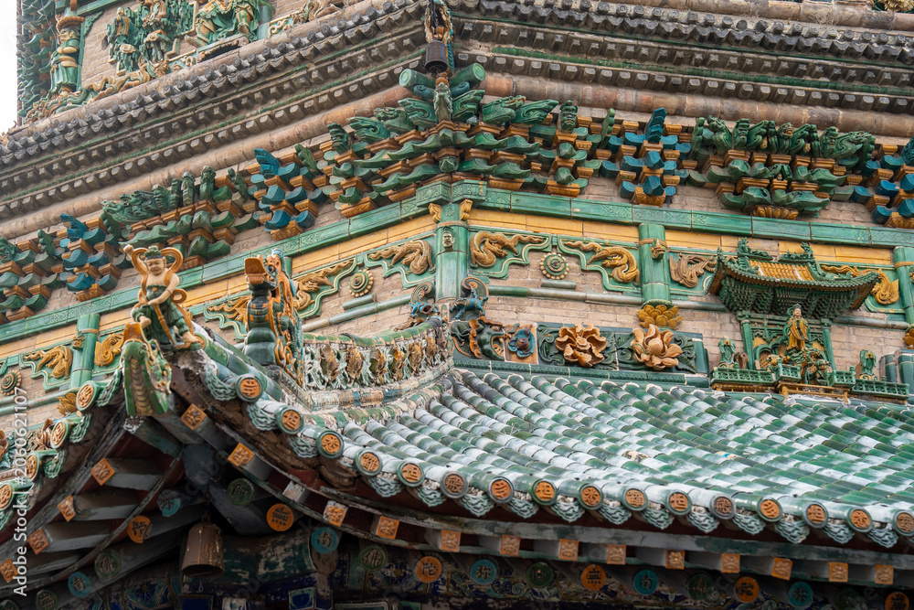 Obraz premium Historic Guangsheng Buddhist Temple Complex in Shanxi, China