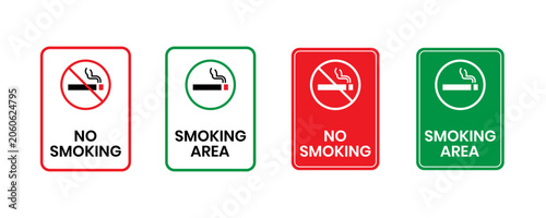 Canvas-taulu No Smoking and Smoking Area Sign Template Set
