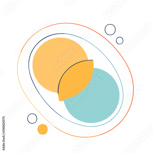Abstract overlapping circles in flat design style