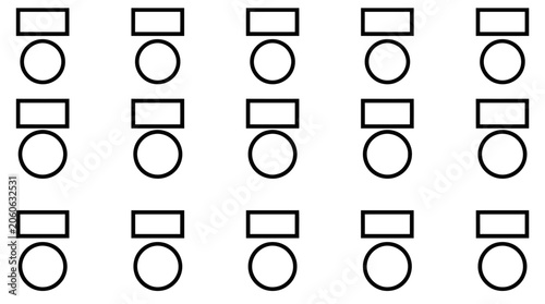 Various shapes icons on white.