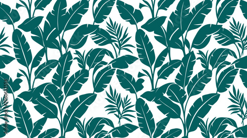 Tropical Leaves Pattern Background.