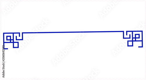 Canvastavla Traditional chinese decorative border element with geometric meander pattern