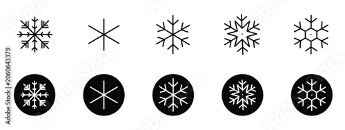 Snowflake Icon Set - Snowflake Cold Chain Logistics Frozen Storage Refrigerated Transport Icons