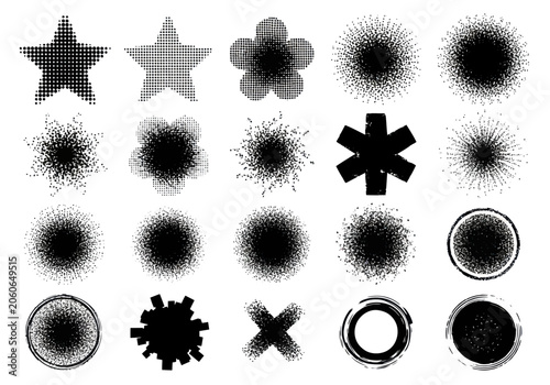Foto Abstract grunge shapes and textures for graphic design elements.