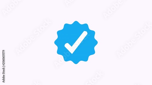 Verified account checkmark blue badge icon for digital social media status verification. Suitable for profile enhancements and credibility.