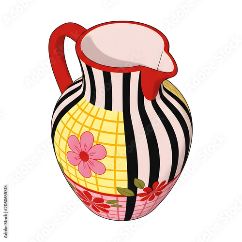 Cartoon Ceramic Pitcher Illustration