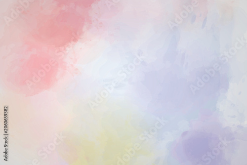 Abstract watercolor background a soft mix of pastel colors pink, purple and yellow.