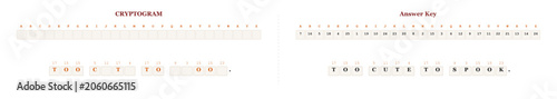 Foto Halloween cryptogram puzzle design with symbols and letters