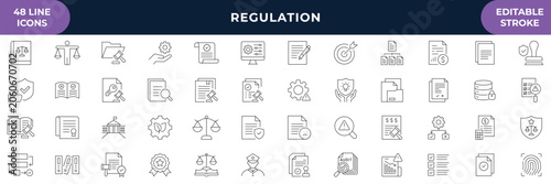 Cuadro en lienzo Regulation icon set