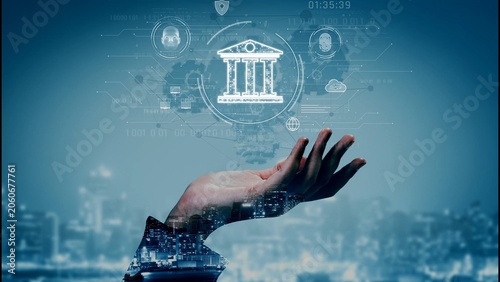 Bild auf Leinwand AI drives digital transformation in government through secure identification, biometric data, and smart system integration across public services