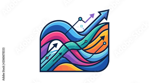 Abstract Growth Graph Vector Illustration