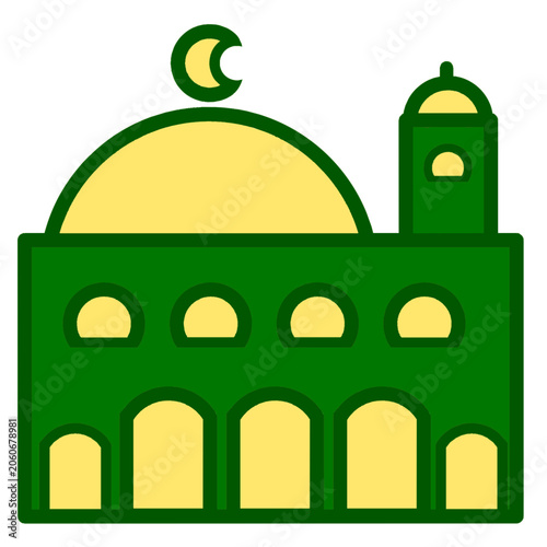 vector illustration of a mosque cartoon