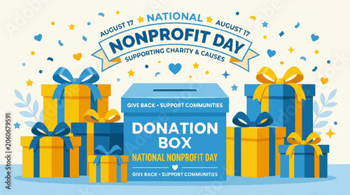 National Nonprofit Day, Donation Box, Charity Gifts, Support Causes, Giving Back