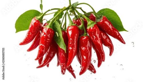 red hot chili peppers isolated on white