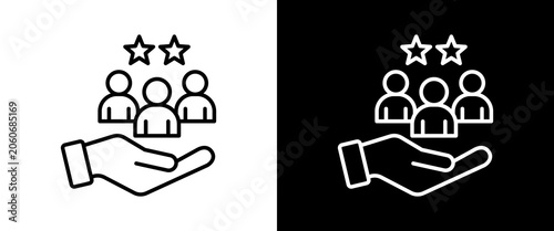 Photography Loyalty white and black icon set design