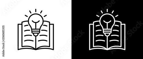 Foto Knowledge Base white and black icon set design