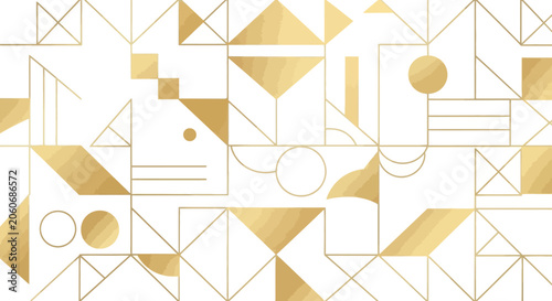 Geometric gold pattern, abstract shapes, luxury background