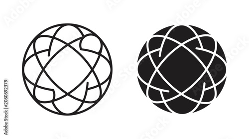 Tableau sur toile Globes with intersecting lines