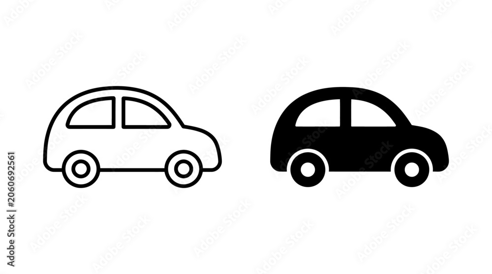 Obraz premium Right-Facing Cars in Minimalist Style