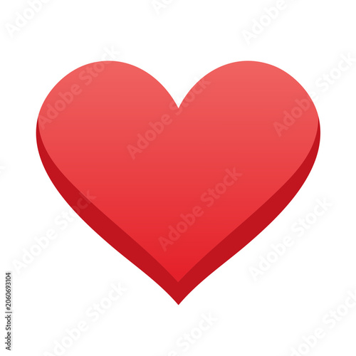 Red heart icon on transparent background