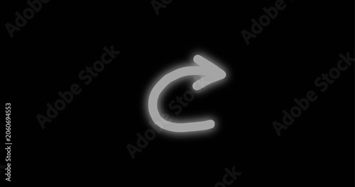 white neon arrow with alpha channel