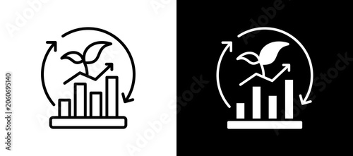 Bild auf Leinwand Sustainable Growth lineglyph icon