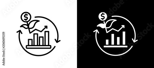 Sustainable Finance lineglyph icon