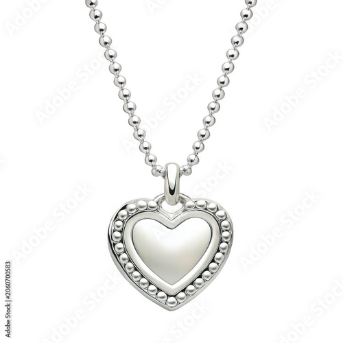 Elegant silver heart pendant necklace on a delicate chain