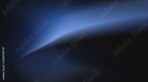 Blue black grainy background, abstract vibrant glowing color gradient shape, dark noise texture header, backdrop, poster, banner, wallpaper, cover design, copy space.
