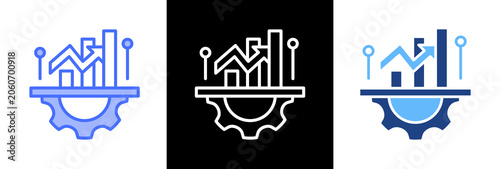 Bild auf Leinwand Efficiency Growth triple icon