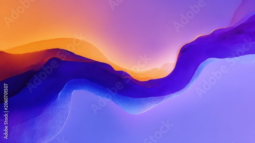 Abstract Gradient Wave Flow With Purple Blue Orange And White Color Blend Soft Light Effect swirl