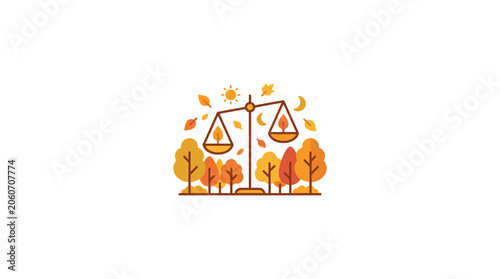 Foto Autumn Equinox Balance Concept Illustration