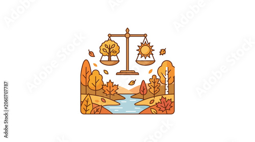 Foto Autumn Equinox Balance Concept Illustration