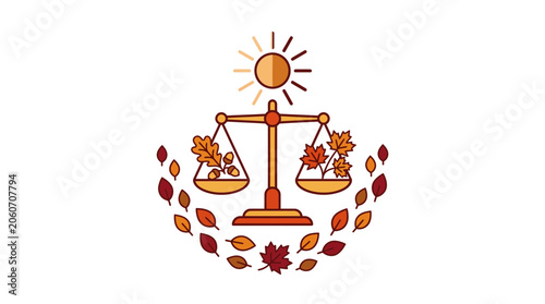 Foto Autumn Equinox Balance Scale Graphic