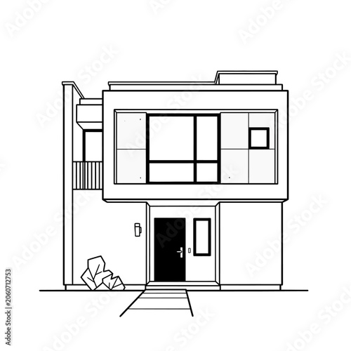 Modern House Front View.