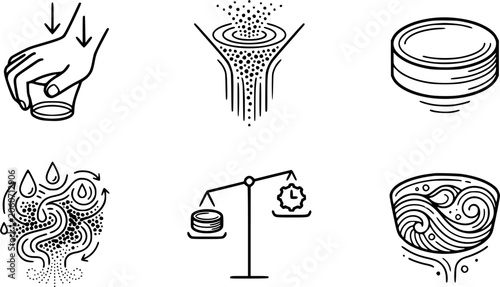 Cuadro en lienzo Business Process and Resource Management Line Art Icons