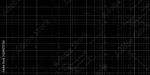 Fotografie Futuristic dark monochrome technical schematic drawing or CAD layout backdrop