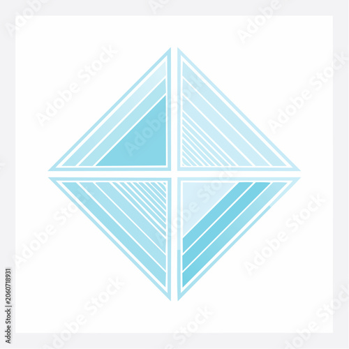 Abstract Geometric Diamond with Blue Tones