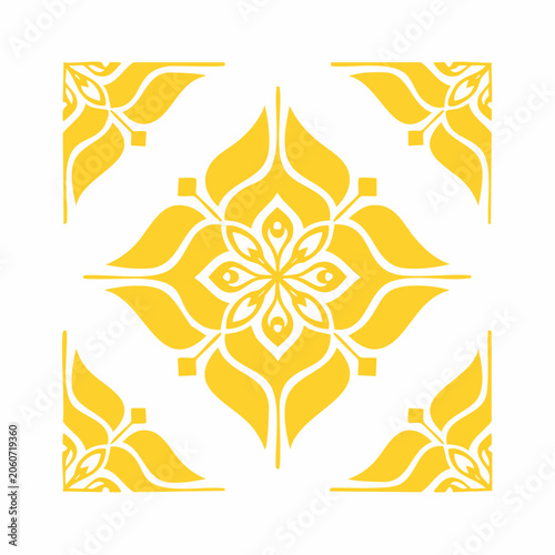 Yellow Floral Mandala Pattern