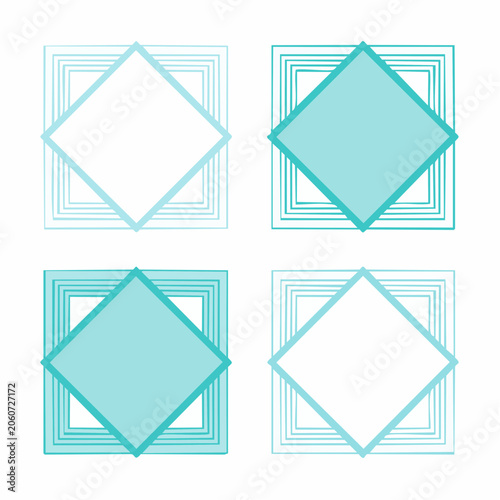 Abstract Geometric Shapes with Diamond and Square Overlays