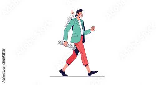 Casual person walking with skateboard in hand.