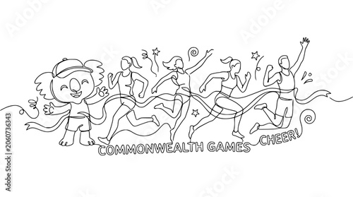 Koala Athlete Wins Race at Commonwealth Games, Celebrating Victory