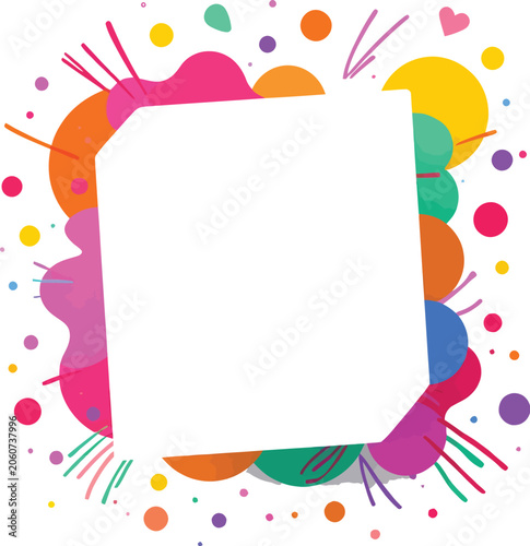 🌈 Title (120 characters)
Colorful Abstract Frame with Vibrant Shapes — Playful Festive Border Design for Creative Invitation, Poster, or Announcement
