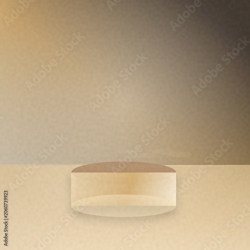 Minimalist white cube on transparent background