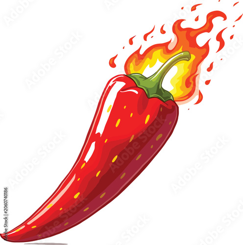   
Chili pepper flames spicy heat cartoon dynamic design concept