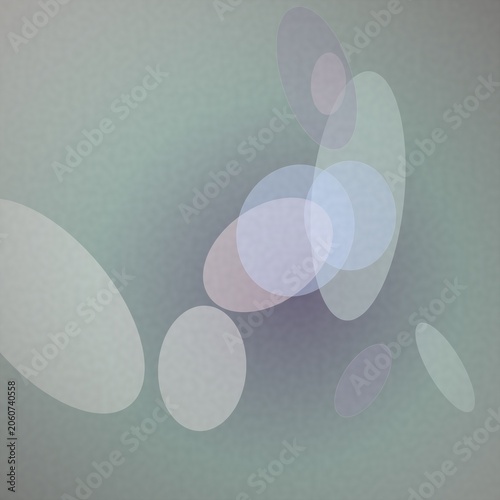 Abstract overlapping translucent shapes on textured green background